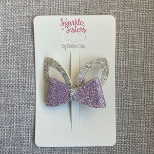 Sparkle Sisters Glitter Bunny Ears Hair Clip, NEW